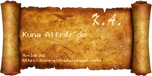 Kuna Alfréda névjegykártya